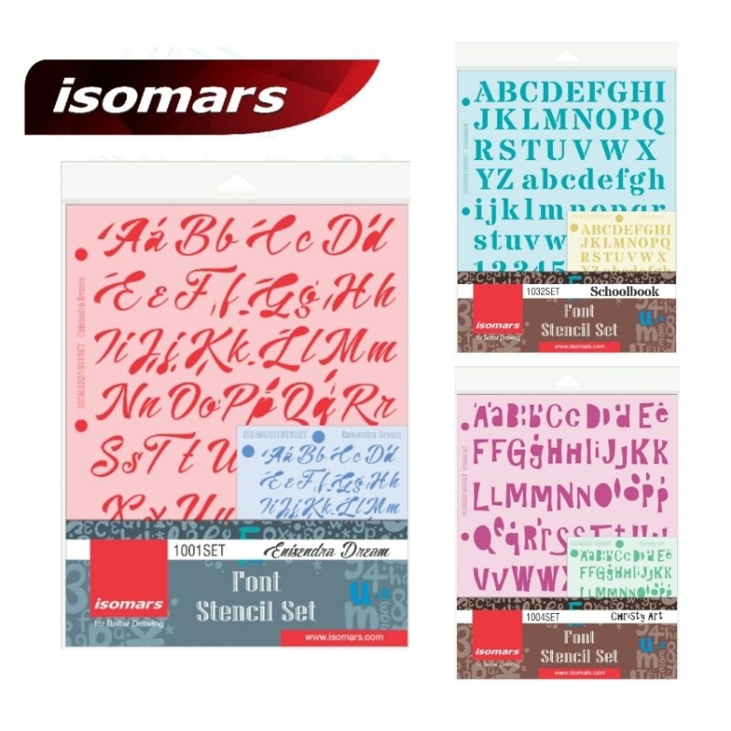 Isomars แผ่นเพลทอักษร ขนาด 27.9×21.6 ซม. และ 13.9×10.7 ซม. (1 ชุด มี 2 แผ่น) วัสดุ Unbreakable Plastic