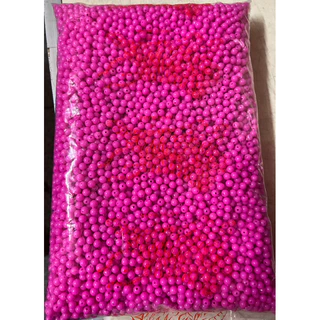 ลูกปัด พลาสติก ทรงกลม ขนาด 6 มิล รวมสีหลายสี ขาว ครีม ชมพู ส้ม เหลือง แดง เขียว
