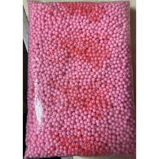 ลูกปัด พลาสติก ทรงกลม ขนาด 6 มิล รวมสีหลายสี ขาว ครีม ชมพู ส้ม เหลือง แดง เขียว