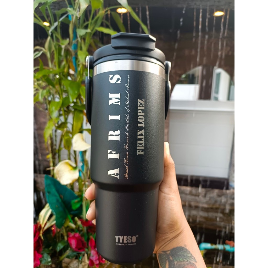 [2ด้าน หน้า+หลัง] TyeSo 30 ออน แท้100% แก้วเก็บอุณหภูมิร้อน/เย็น เลเซอร์ ใส่รูป ข้อความ ออกแบบเองได้