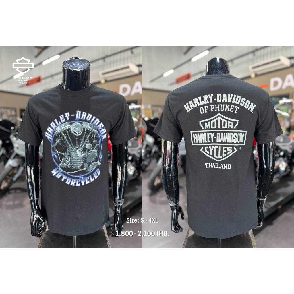 Harley-Davidson ® เสื้อยืดแขนสั้นลิขสิทธิ์แท้