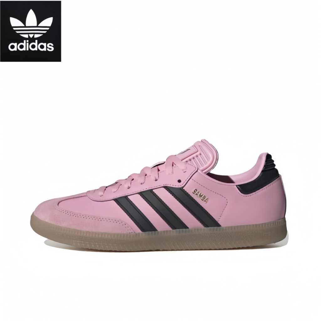 INTER MIAMI CF x adidas originals Samba สีชมพู และดำ (พร้อมส่ง ของแท้ 100%)  รูปแบบ ผู้ชาย คุณผู้หญิ