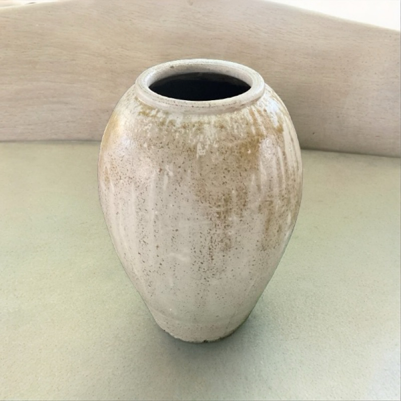 Vase แจกันดินเผาทรงไหเรียบ วินเทจสไตล์ ขนาด 23 x 35 cm.