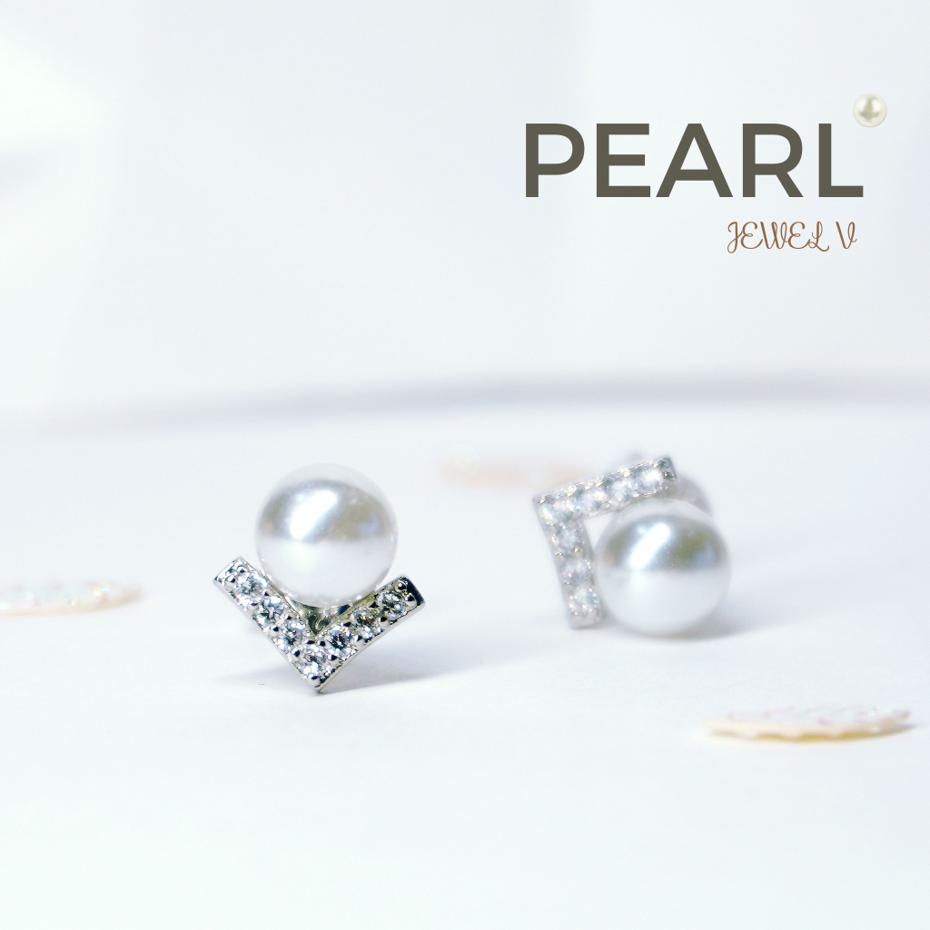 ต่างหู s925 earrings รุ่น Pearl Jewel V