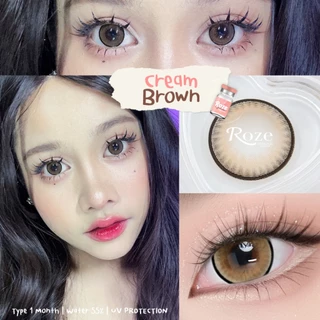💗คอนแทคเลนส์ Hydrogel ขนาดบิ๊กอายใหญ่มาก 💗Cream (Rozelens) สี : Brown / Gray / Black