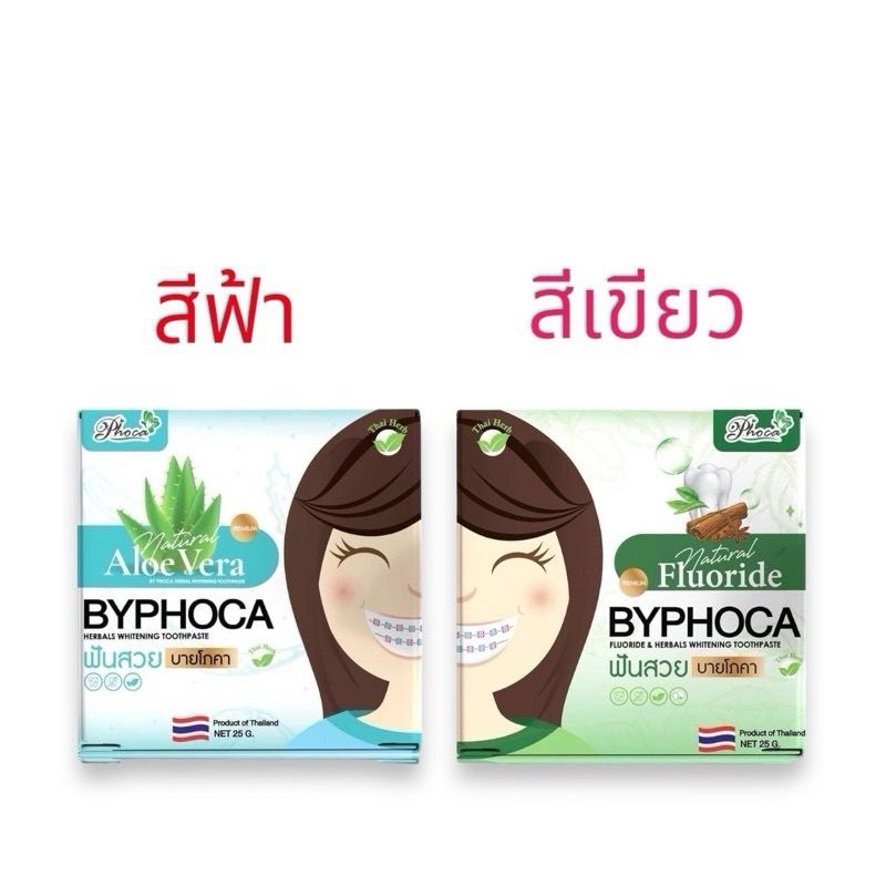 ยาสีฟัน ฟันสวย บายโภคา (25)กรัม มี 2 สูตร สีเขียวและสีฟ้าของแท้ 100% พร้อมส่ง