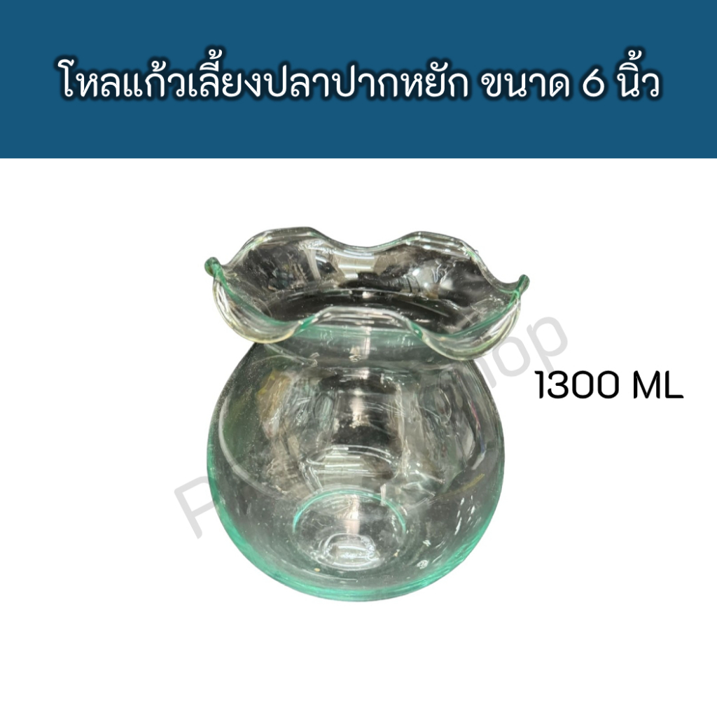 โหลแก้วเลี้ยงปลาปากหยัก ขนาด 6 นิ้ว 1300 ML ปลูกต้นไม้ พลูด่าง ใส่น้ำปั่น จัดดอกไม้ งานจริงใส LO-G6