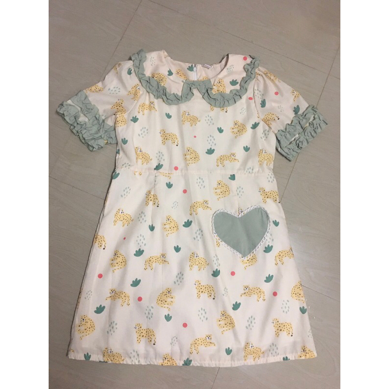 เดรสคอบัว sista style ลาย🐆น่ารักมากค่ะ