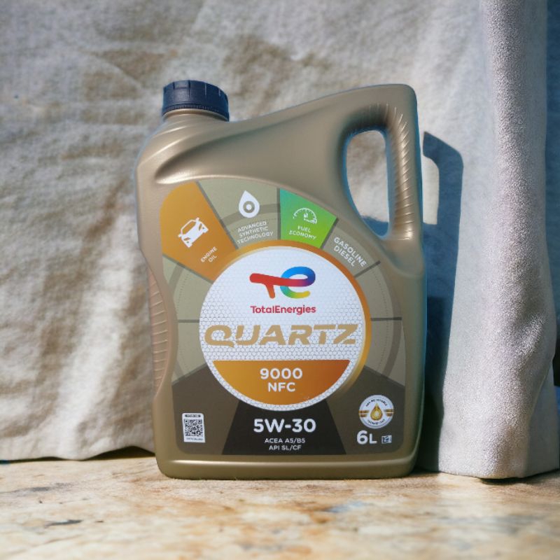 น้ำมันเครื่องสังเคราะห์เเท้ TOTAL QUARTZ 9000 NFC 5W-30  น้ำมันเครื่องล๊อตใหม่ เดือน 1 ปี 2025 เเถมฟ