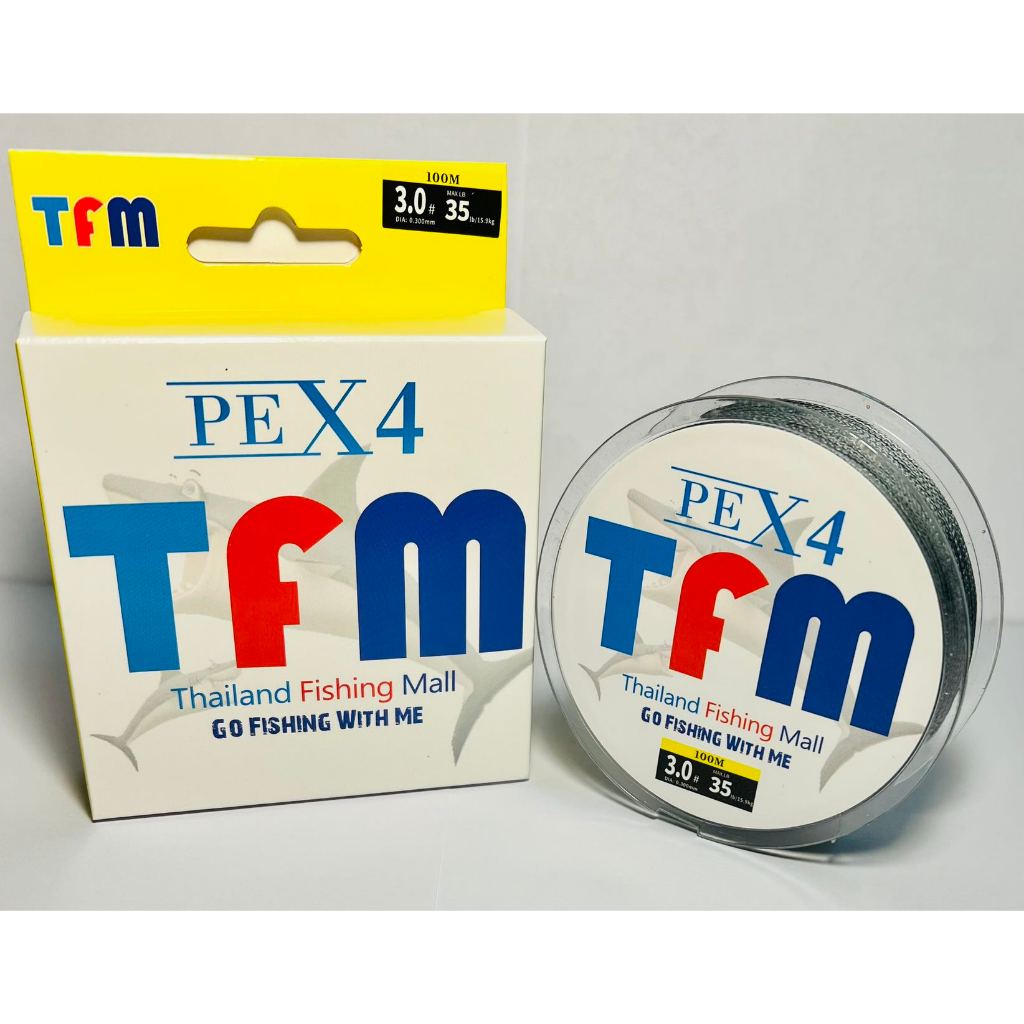 1-2 วัน(รวดเร็วทันใจ) TFM X4 100M -Grey  สายPE ถัก 4 สีเทา  เหนียว ทน ยาว 100 เมตร【Aries168】