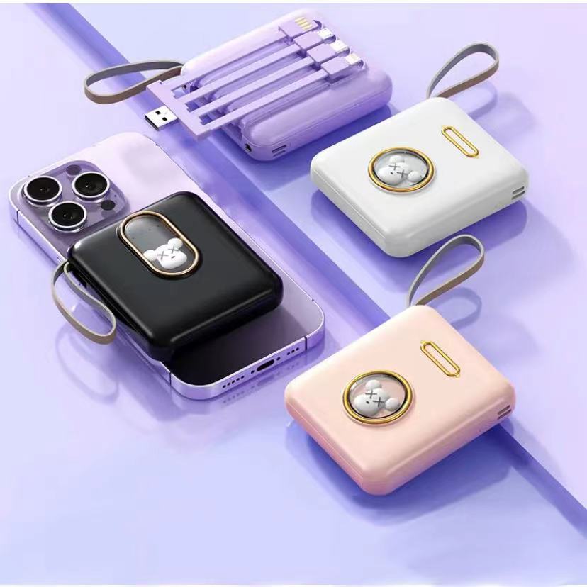 แบตเตอรี่สำรอง Power Bank พาวเวอร์แบงค์ 20000 mAh พร้อมสายชาร์จในตัว ครบทุกสาย