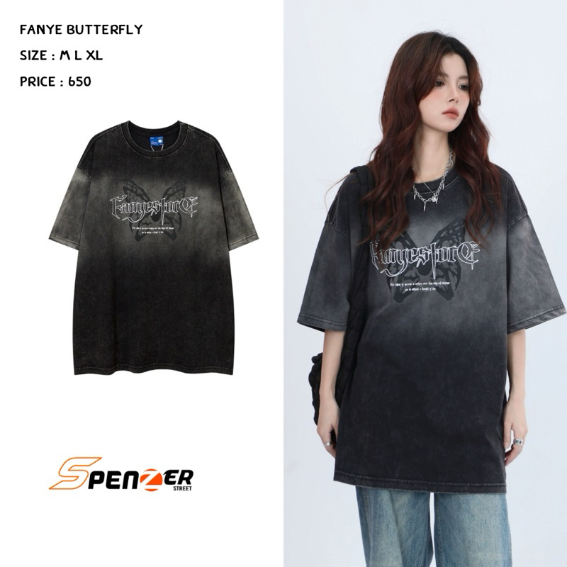 [พร้อมส่ง] Spenzer.street | Fanye butterfly โอเวอร์ไซส์ เสื้อผ้าสตรีท เนื้อผ้าดี คุณภาพเยี่ยม ทันกระแส unisex 2024 ขายดี