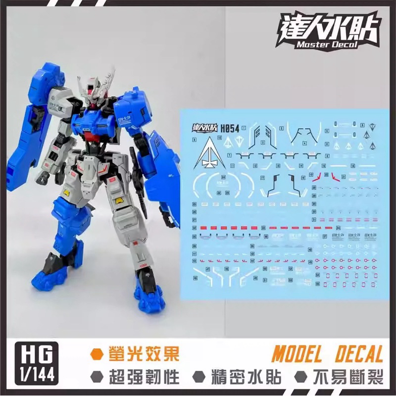 ดีคอลน้ำ DL 054 DECAL HG GUNDAM ASTAROTH เรืองแสงแบล็คไลท์