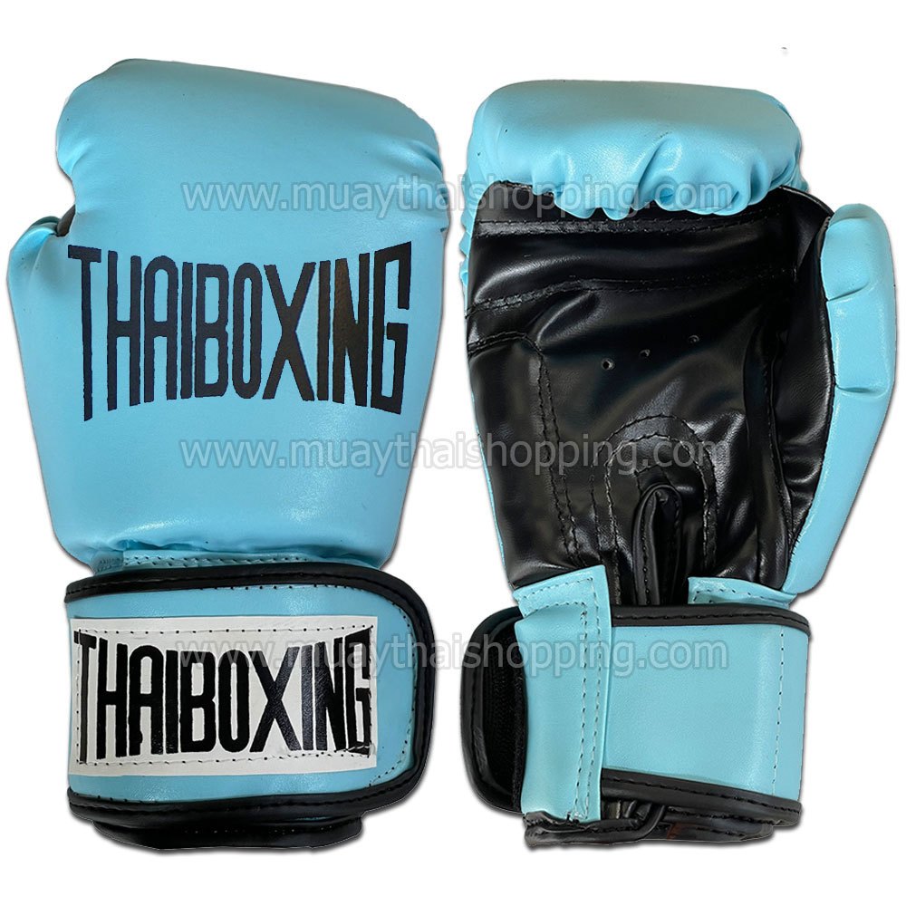 THAIBOXING นวมหนังเทียม  สีฟ้า