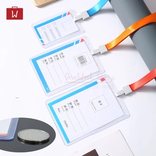 Oneworkstory ที่ใส่บัตรพนักงาน สายห้อย คลิปหนีบ |1ชิ้น 1.25mm| ที่ห้อยบัตร ซองใส่บัตร ป้ายชื่อ Plastic ID Card Holder