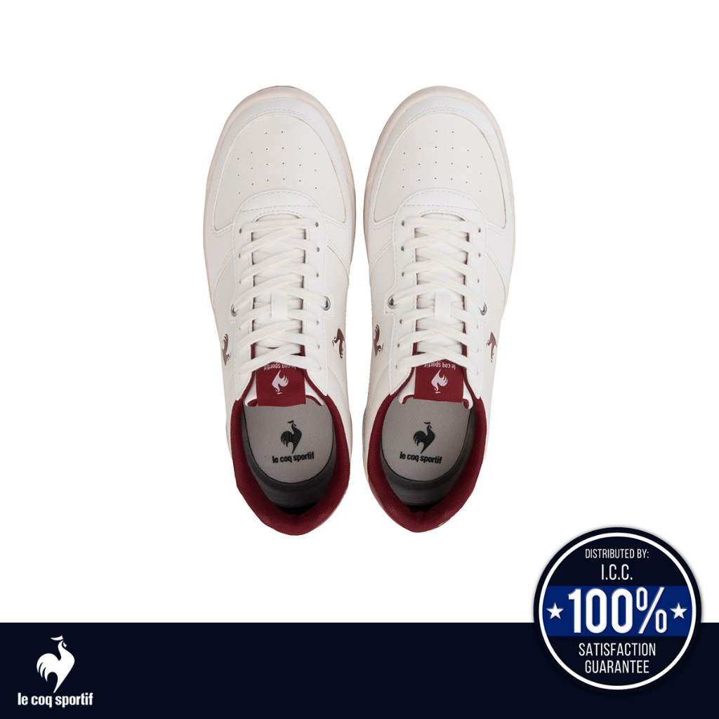 le coq sportif รองเท้าชาย-หญิง รุ่น LCS GRAND EST CL สีขาว-แดง (รองเท้าผ้าใบ, รองเท้าแฟชั่นผูกเชือก)