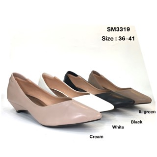 prettycomfort รองเท้าคัทชู ผู้หญิง ทรงหัวแหลม สูง1นิ้ว ส้นกั…