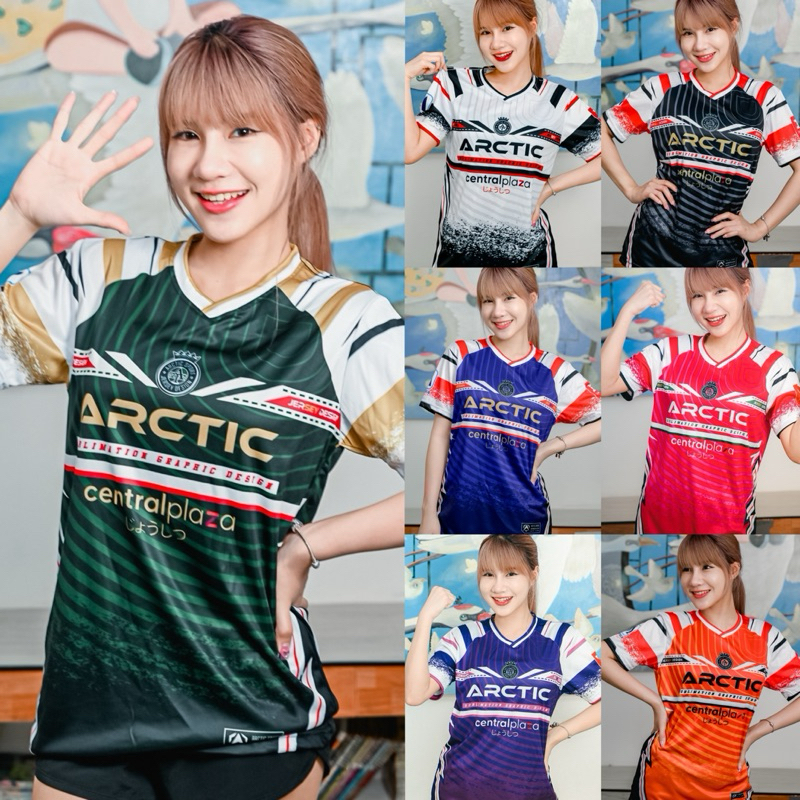 เสื้อกีฬา คอวี แขนสั้น AV.009 มี 7 สี ใส่ได้ทั้งชายและหญิง