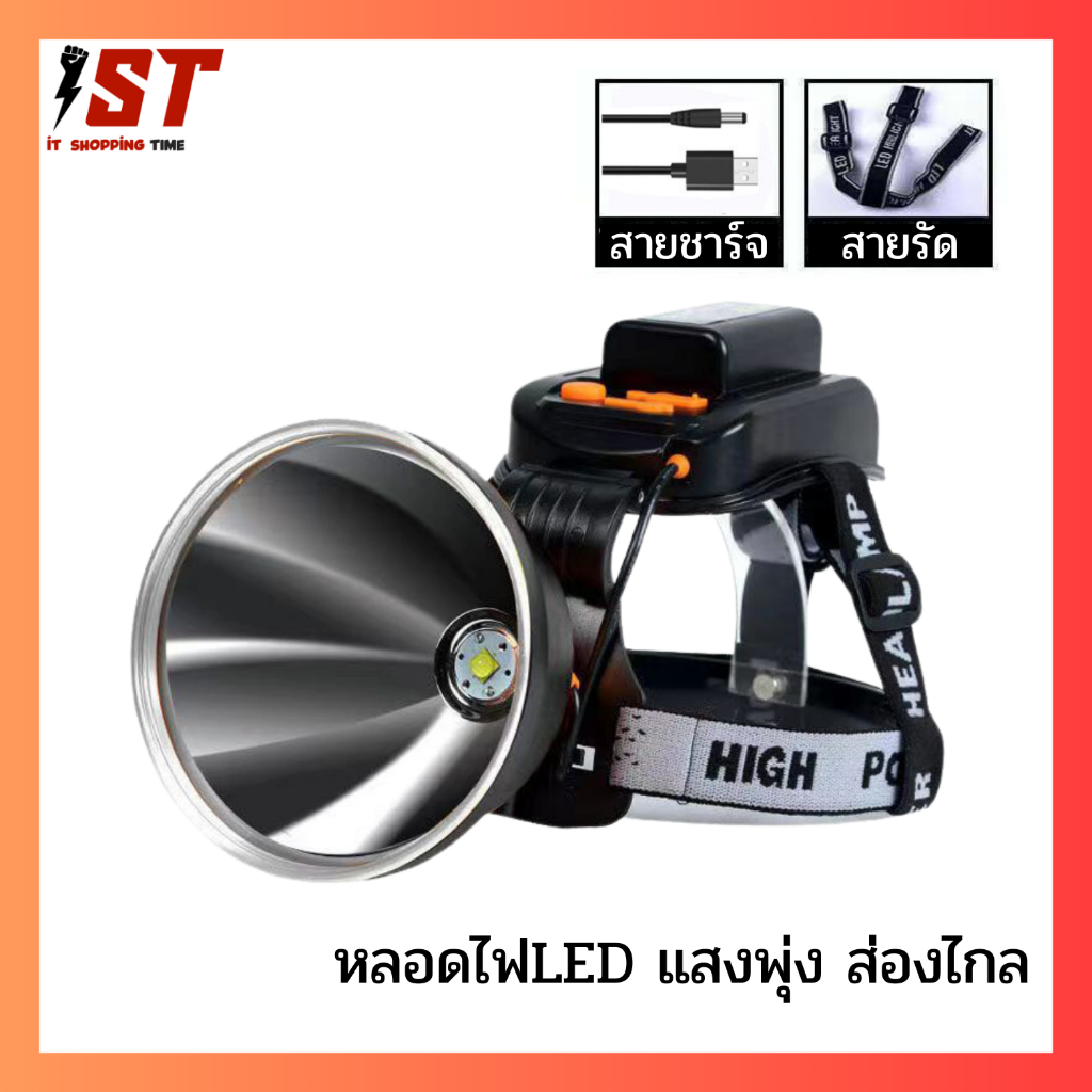 ไฟคาดหัวP100 ส่องไกล มากกว่า1000 เมตร ทนน้ำ