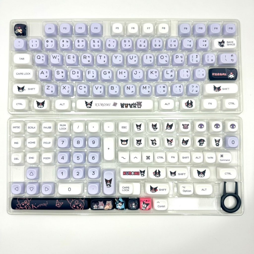 ⚡พร้อมส่งจากไทย⚡ Kuromi keycapsไทย moa คีย์ไทย145 PBT ปุ่มกดแป้นพิมพ์ DIYสำหรับแป้นพิมพ์เครื่องกล