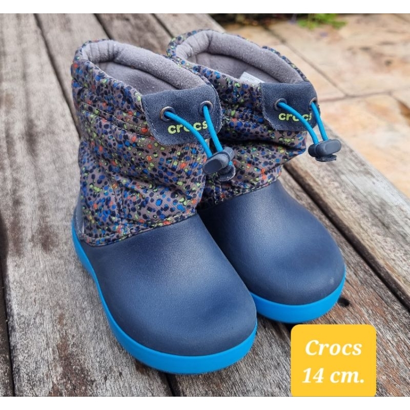 Used Crocs รองเท้าบูทกันหนาวเด็ก 14 cm.