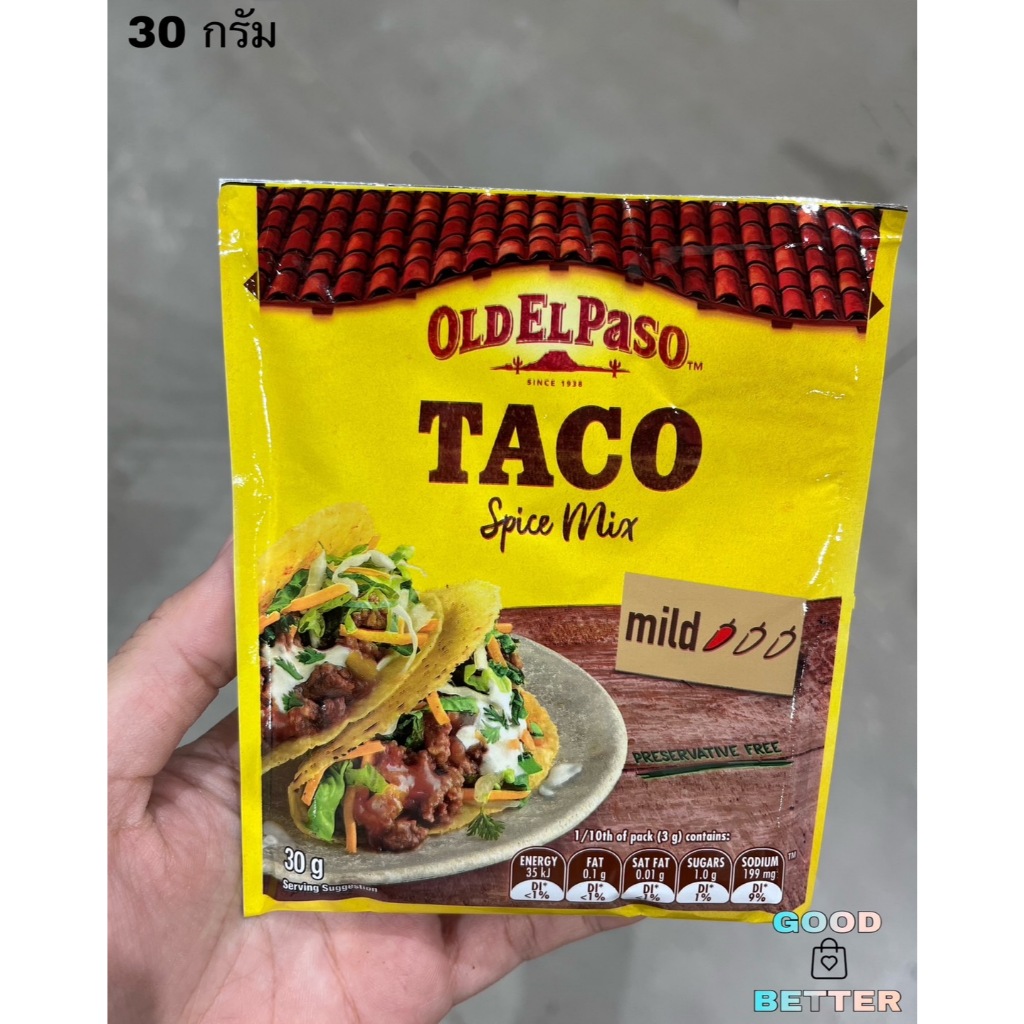 Old El Paso Taco Spice Mix  30 g. ทาโก้ สไปซ์ มิกซ์ ตราโอลด์ เอล พาโซ 30 กรัม