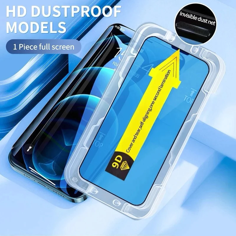 ติดง่าย HD ฟิล์มกระจกใส เต็มจอ for iPhone 11 16 15 17 ProMax 14 13 12 Pro Max XR 7 8 14 15 Plus ไอโฟน 11 12 13 14 15 Pro thumbnail 7