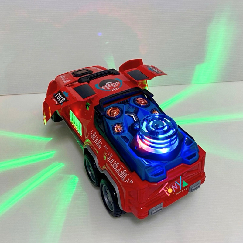 รถกระบะซิ่ง ชนถอย หมุนได้ 360 องศา ยกลำโพง ประตูเปิดได้ มีเสียงเพลง EDM มีไฟ รถของเล่นสำหรับเด็ก