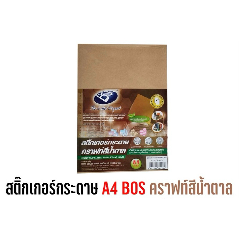 Click Label สติกเกอร์กระดาษขาวมัน INK101 ขนาด A4 -สำหรับเครื่องพิมพ์อิงค์เจ็ท