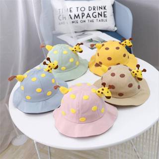 หมวกเด็ก บักเก็ตลายยีราฟ ลายการ์ตูนอายุ4เดือน-2ปี รวบหัวประม…