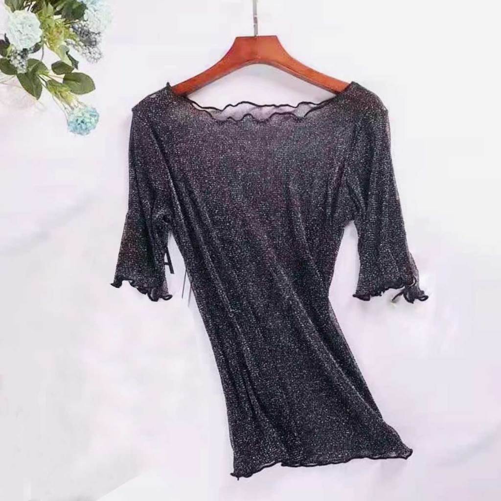เสื้อยืดซีทรู เซ็กซี่ ผ้ายืด ไม่ร้อน ใส่สบาย สำหรับผู้หญิง