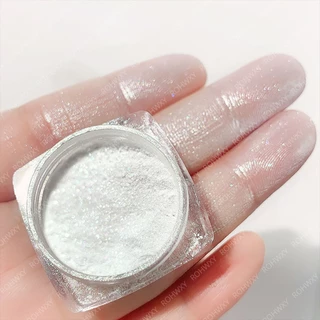 ROHWXY ผงขัดเล็บ ผงแป้งทาเล็บไอซ์ซิ่งเงา สีขาวสวย สีฟรุ้ง ( 2g)