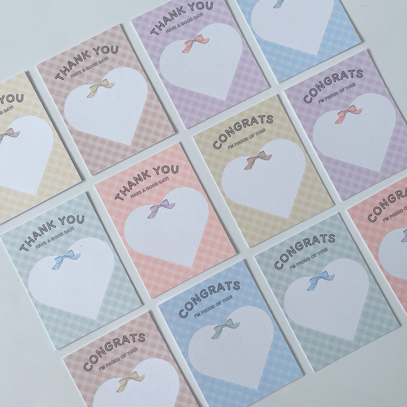 •𝒟𝒶𝓃𝑔𝑜• (ชุดละ 20 แผ่น) กระดาษรองสินค้า ลายหัวใจ thank you card ปัจฉิม congratulations กระดาษรองของชำร่วย