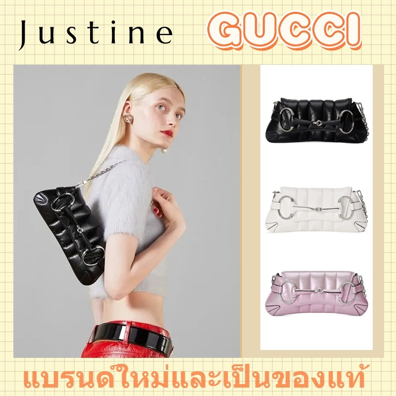GUCCI Gucci Horsebit Chain กระเป๋าสะพายใบเล็กแบรนด์ใหม่และเป็นของแท้