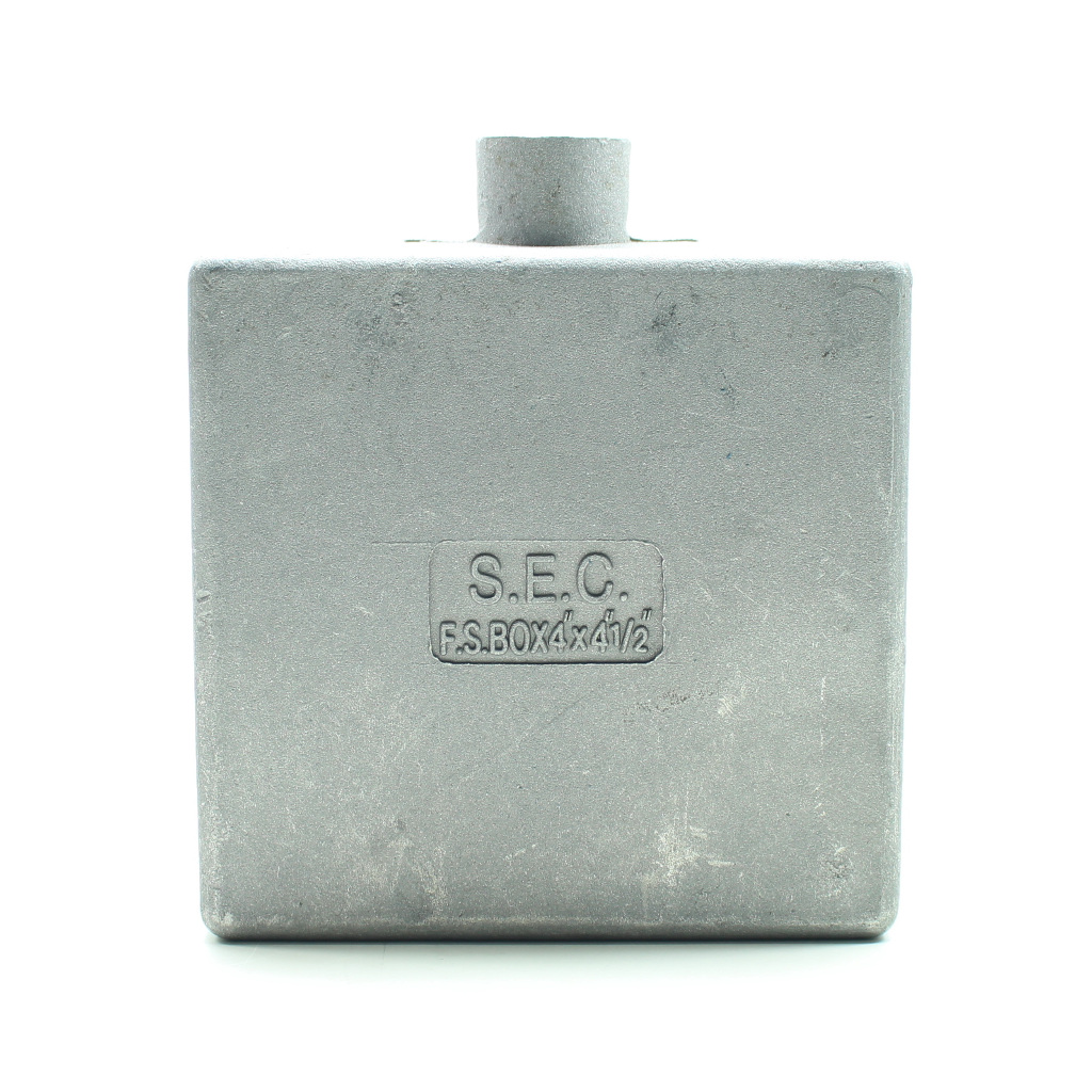 FS BOX 4x4  S.E.C. เอฟเอสบ๊อกซ์ 4"x 4" บ๊อกเหล็ก F.S. Box 4″x4″ (SEC) เอฟเอส บ๊อกซ์  4"x4" 1/2