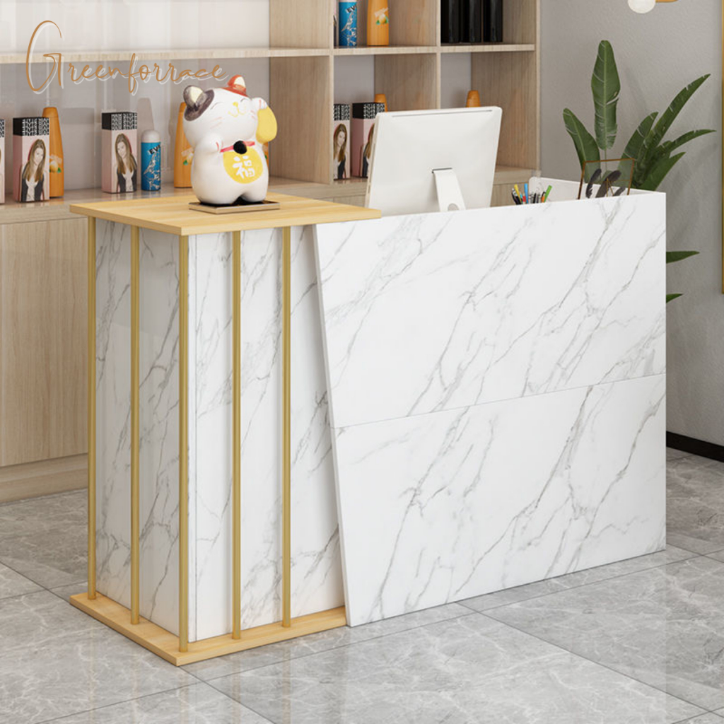 โต๊ะแคชเชียร์ 120/140cm เคาน์เตอร์ เคาน์เตอร์รับส่งพัสดุ เคาน์เตอร์คิดเงิน ร้านขายร้านเสริมสวย โต๊ะเค้าเตอร์ Counter Bar
