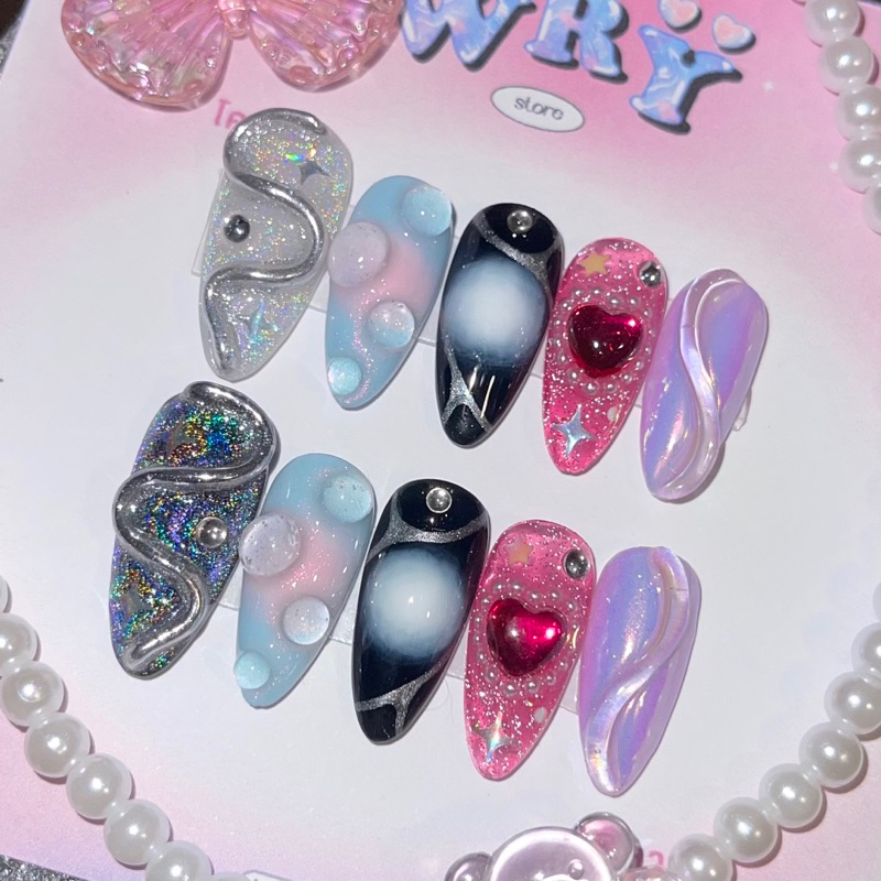 เล็บปลอม pvc nails 81 ( ถ่ายรูปจากงานจริงทุกชิ้น )