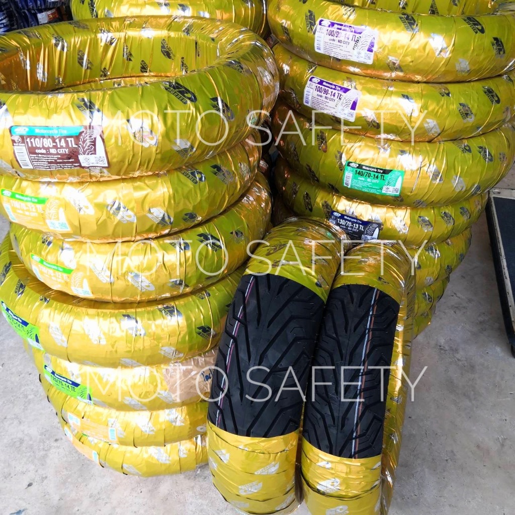 ยางนอก ND Rubber คู่หน้า-หลัง ขอบ 10 12 13 14 ลาย City ไม่ใช้ยางใน Nmax PCX MSX Aerox