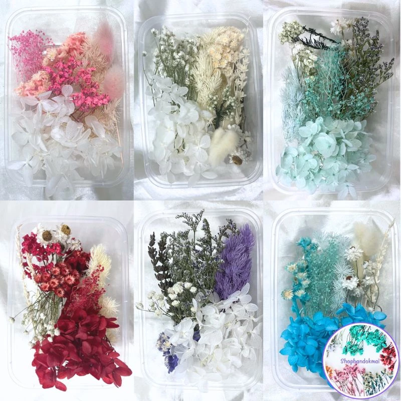 ดอกไม้แห้งจัดเซ็ตไม่ระบุชนิดสำหรับงานประดิษฐ์ พร้อมส่ง