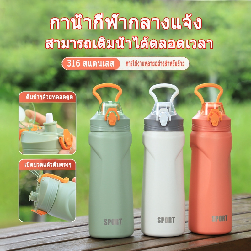 ขวดน้ำ กระบอกน้ำเก็บอุณหภูมิ ร้อน/เย็น ขนาดพกพา เก็บความเย็นได้นาน 6-12ชั่วโมง ความจุ750ml