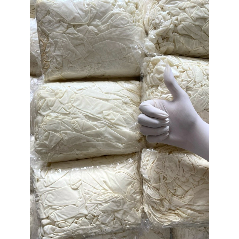 ถุงมือยางสีขาว ไนไตรและ LATEX (100ชิ้น) เกรดการแพทย์ พร้อมส่ง S M Lถุงมือตรวจโรค