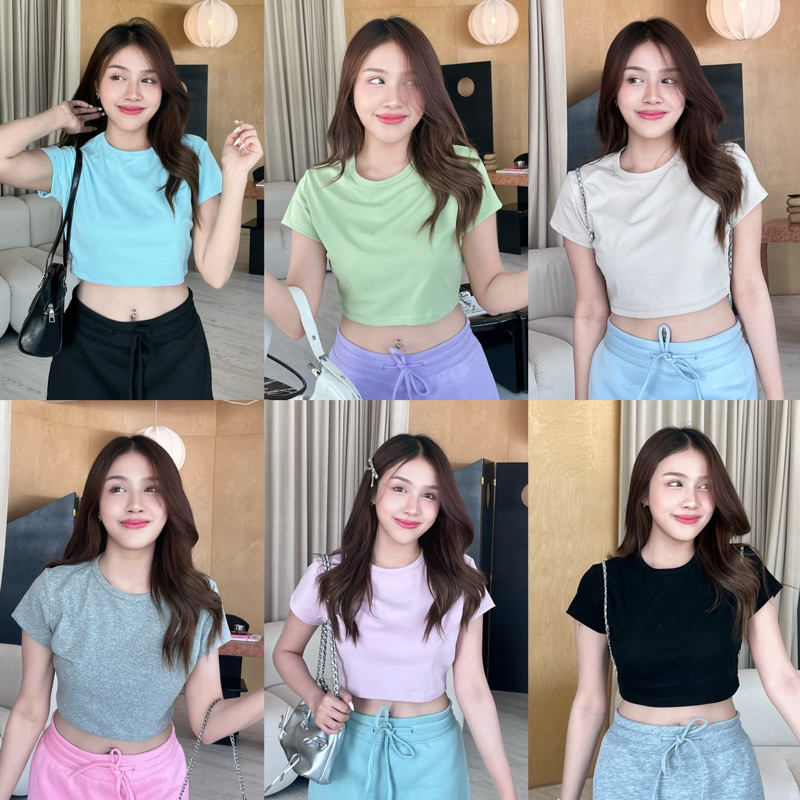 BEMYCHIC เสื้อครอปทรง BABY TEE รุ่น riley