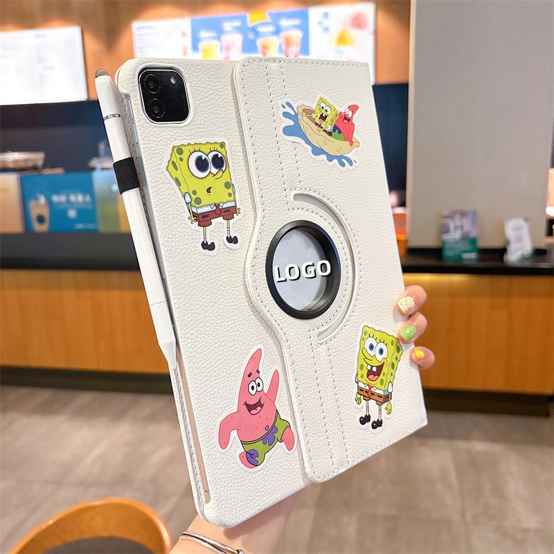 ส่งจากไทย SpongeBob การ์ตูน สติ๊กเกอร์ เคส for iPad pro 2024 11 10.2 Gen10 9 8 2022 เคสไอแพดAir4 5 10.9 Case การหมุน360