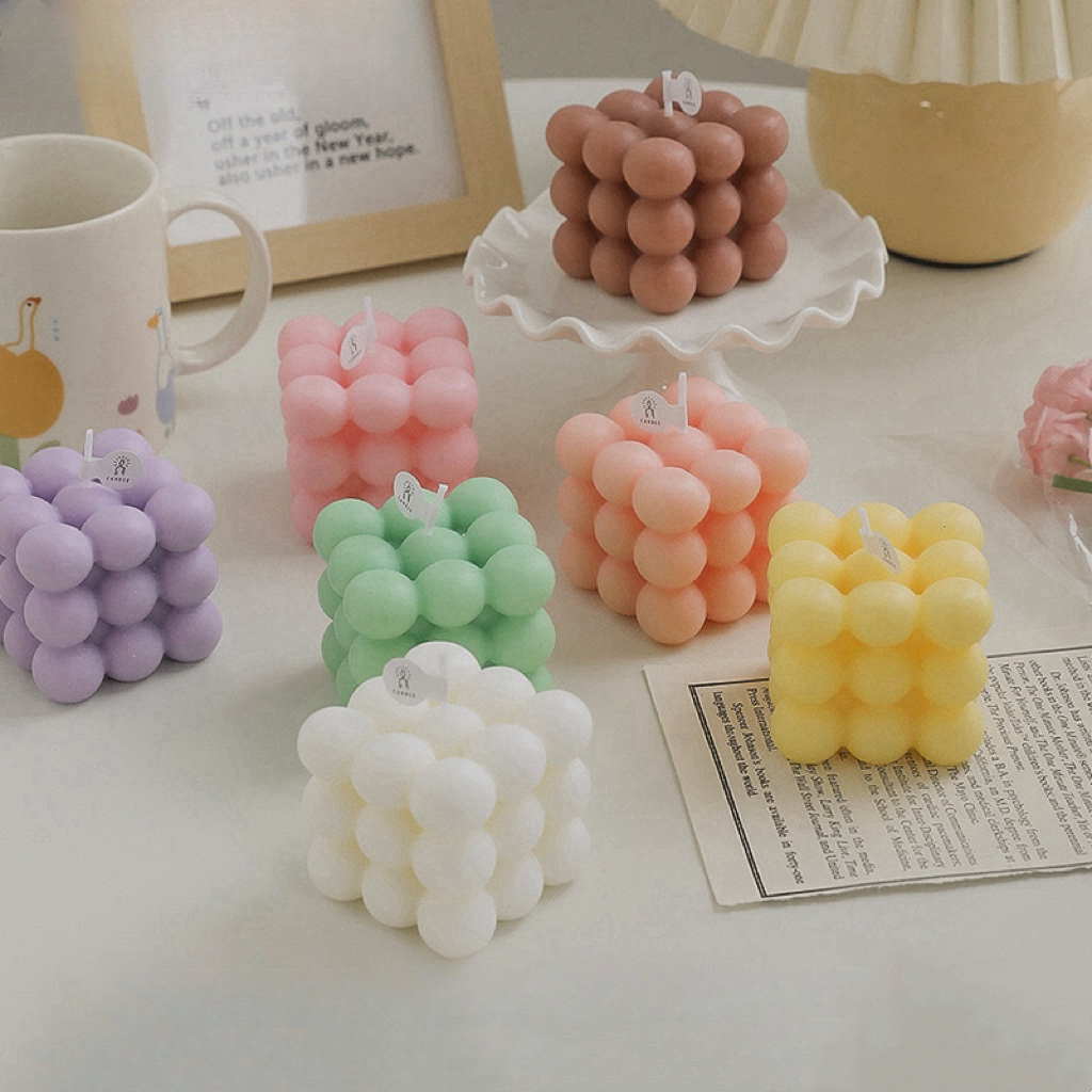 OurHome [พร้อมส่ง] เทียนลูกบาศก์ของรูบิค Rubik's Cube Candle ของขวัญเล็ก ๆ ที่สร้างสรรค์ ของตกแต่งบ้านแฮนด์เมด ร้านกาแฟ