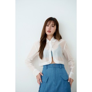 KYLIE TRANSPARENT SHIRT  เสื้อเชิ้ตแขนยาวโปร่งแสง ผ้าเทนเซลน…