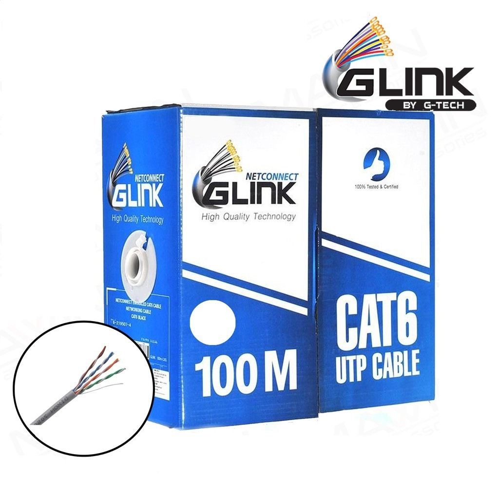 Glink Cable Lan 100M Cat6/Cat5E (Box) In Door/Out Door/GL5001/GL5002/GL6001/GL6002