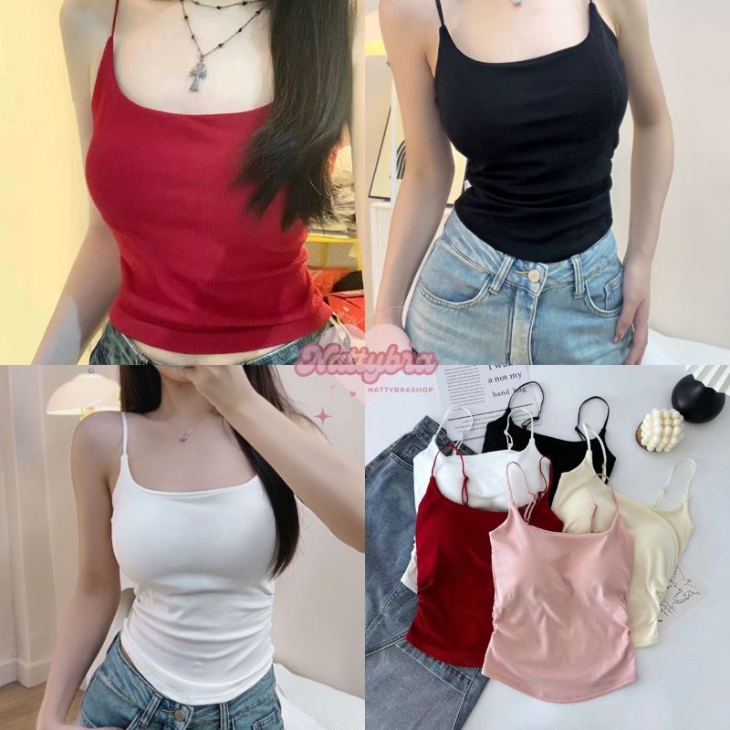 Nattybra ครอปบรา ตัวยาว มีฟองน้ำ เย็บติด ฟรีไซต์ 32-38 ไร้ขอบ ใส่สบาย ผ้านุ่ม เสื้อ ผู้หญิง ใส่เที่ยว สวย