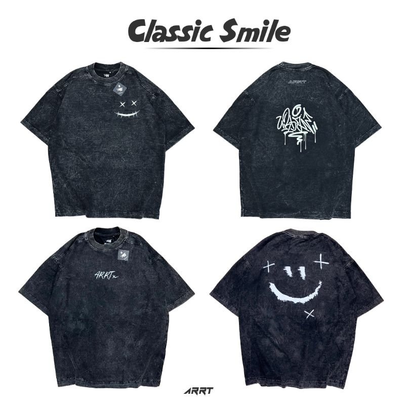 [ ARRT ] - เสื้อยืด Oversize ผ้าฟอกลาย Classic Smile