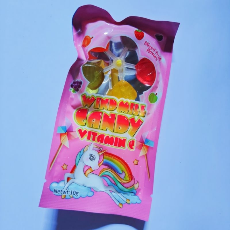 อมยิ้มกังหัน5รส สตรอเบอร์รี่ ส้ม บลูเบอรี่ึ องุ่น แอปเปิ้ล 5สี กินผสมยิ่งอร่อย