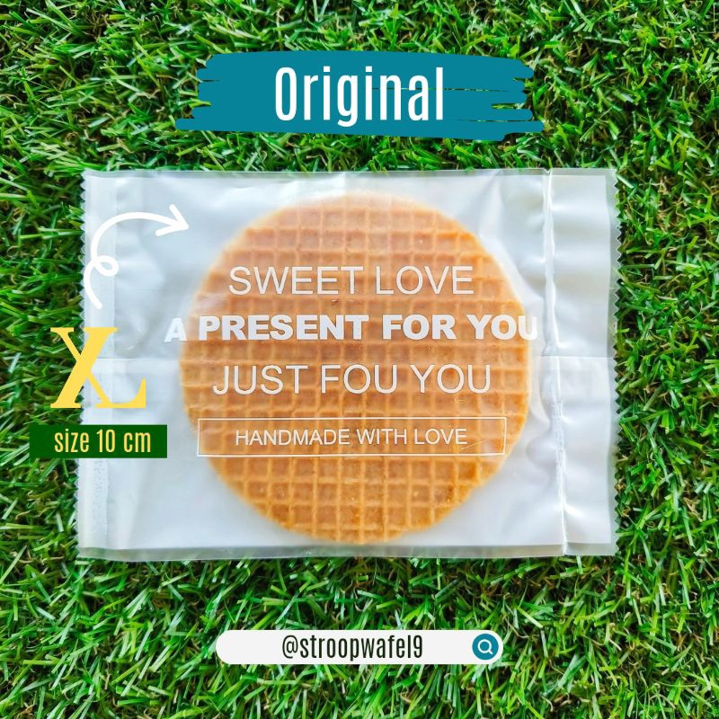 Original Stroopwafel XL size 10 cm. วาฟเฟิลคาราเมล รสดั้งเดิม วาฟเฟิลกรอบ ขนมร้านกาแฟ ขนมอร่อย พังงา